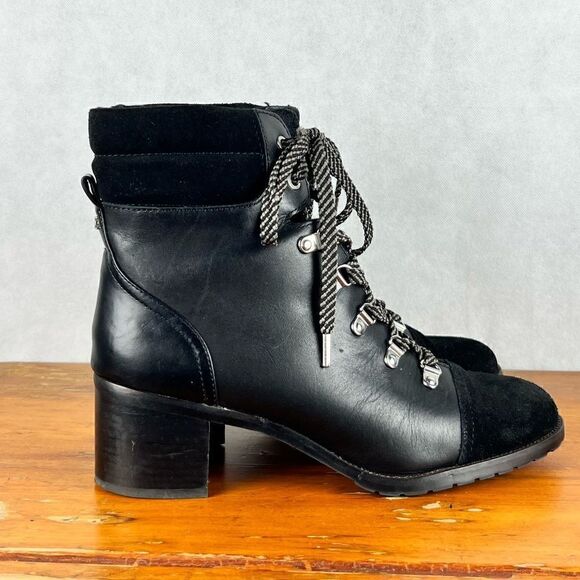 Sam Elderman Black Suede Toe Heeled Boots - Picture 3 of 11